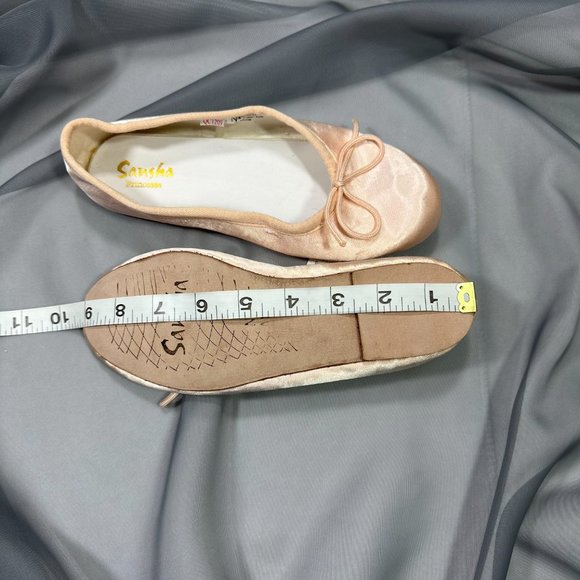 Sansha Girls Pink Satin Ballet Flats - Picture 7 of 8
